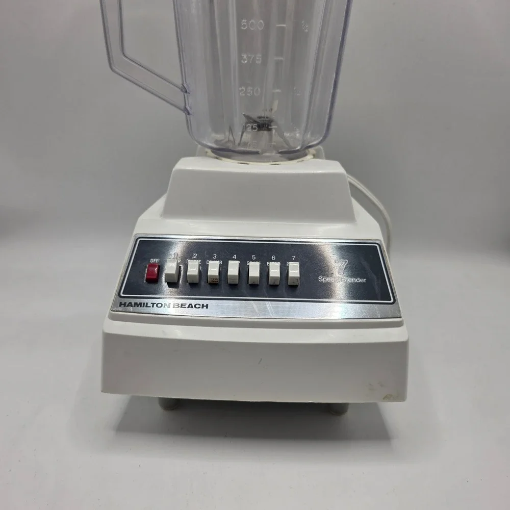 Hamilton Beach 7 Speed Blender White Push Button Vintage Retro Kitchen